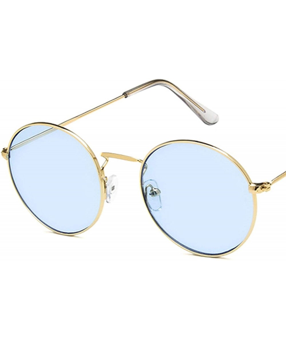 Round Classic Vintage Metal Round Frame Colorful UV400 Sun Glasses Clear Lens Plain Glasses - 7 - C318W7DKZX8 $26.02