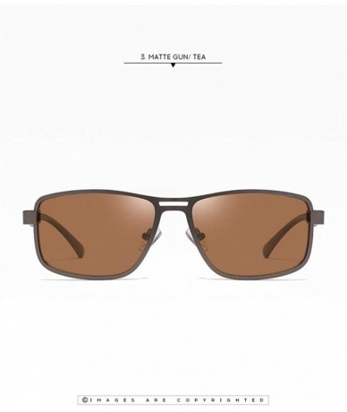 Square Vintage Sunglasses for Men Rectangle Sun Glasses Polarized UV400 - Brown - CL196U3E6HD $12.00