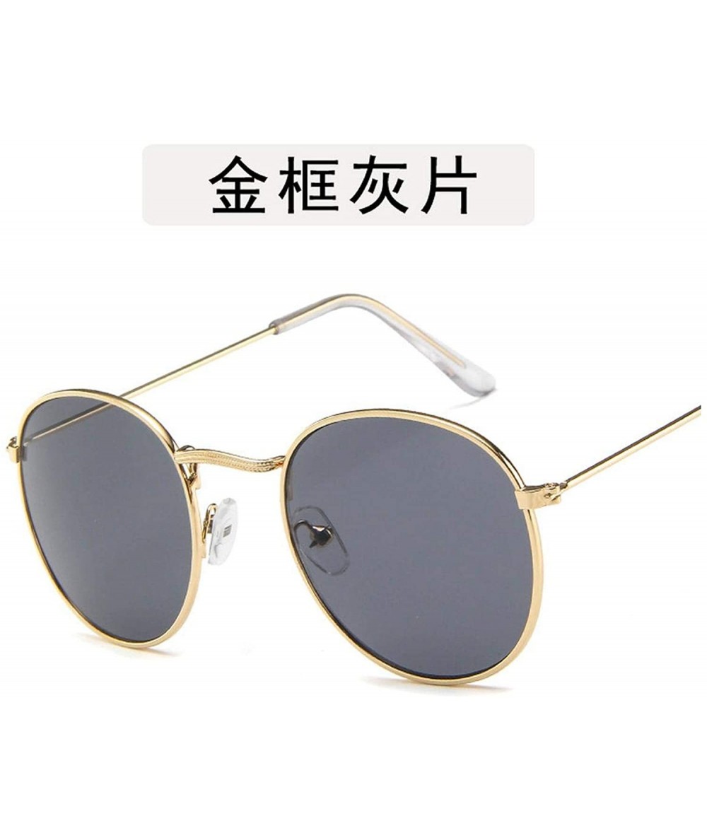 Round Fashion Women Retro Round Sunglasses Women/Men Lens Sun Glasses Vintage Luxury Mirror Metal Frame - 16 - C4198ZR8QLA $2...