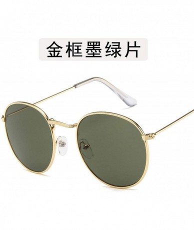 Round Fashion Women Retro Round Sunglasses Women/Men Lens Sun Glasses Vintage Luxury Mirror Metal Frame - 16 - C4198ZR8QLA $2...