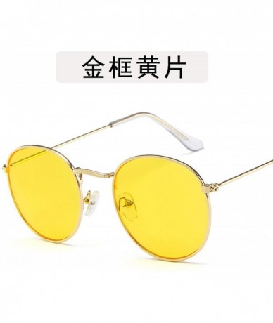 Round Fashion Women Retro Round Sunglasses Women/Men Lens Sun Glasses Vintage Luxury Mirror Metal Frame - 16 - C4198ZR8QLA $2...