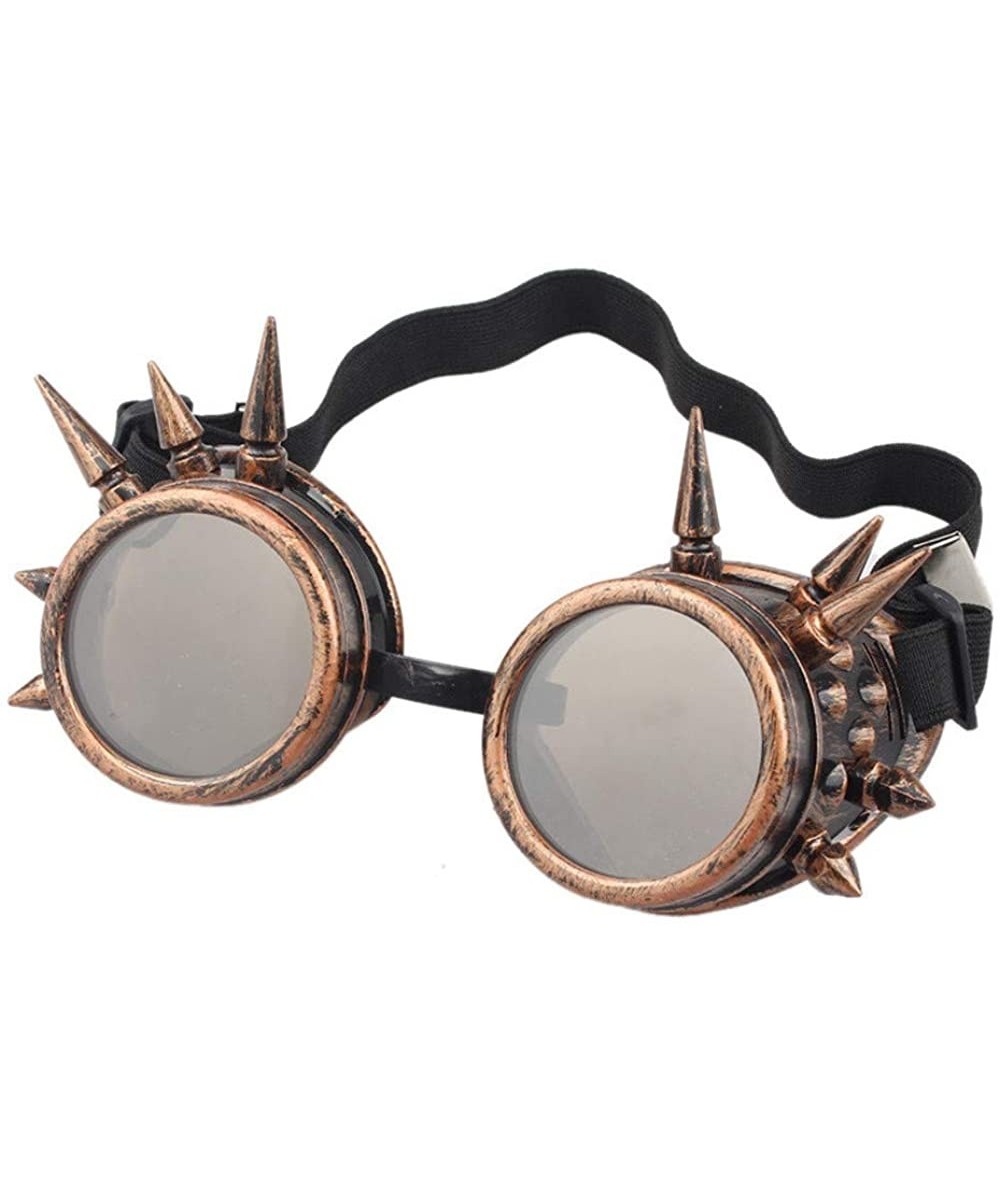 Sport Glasses- Rivet Steampunk Windproof Mirror Vintage Gothic Lenses Goggles - 8365e - C818RS6S9SM $11.79