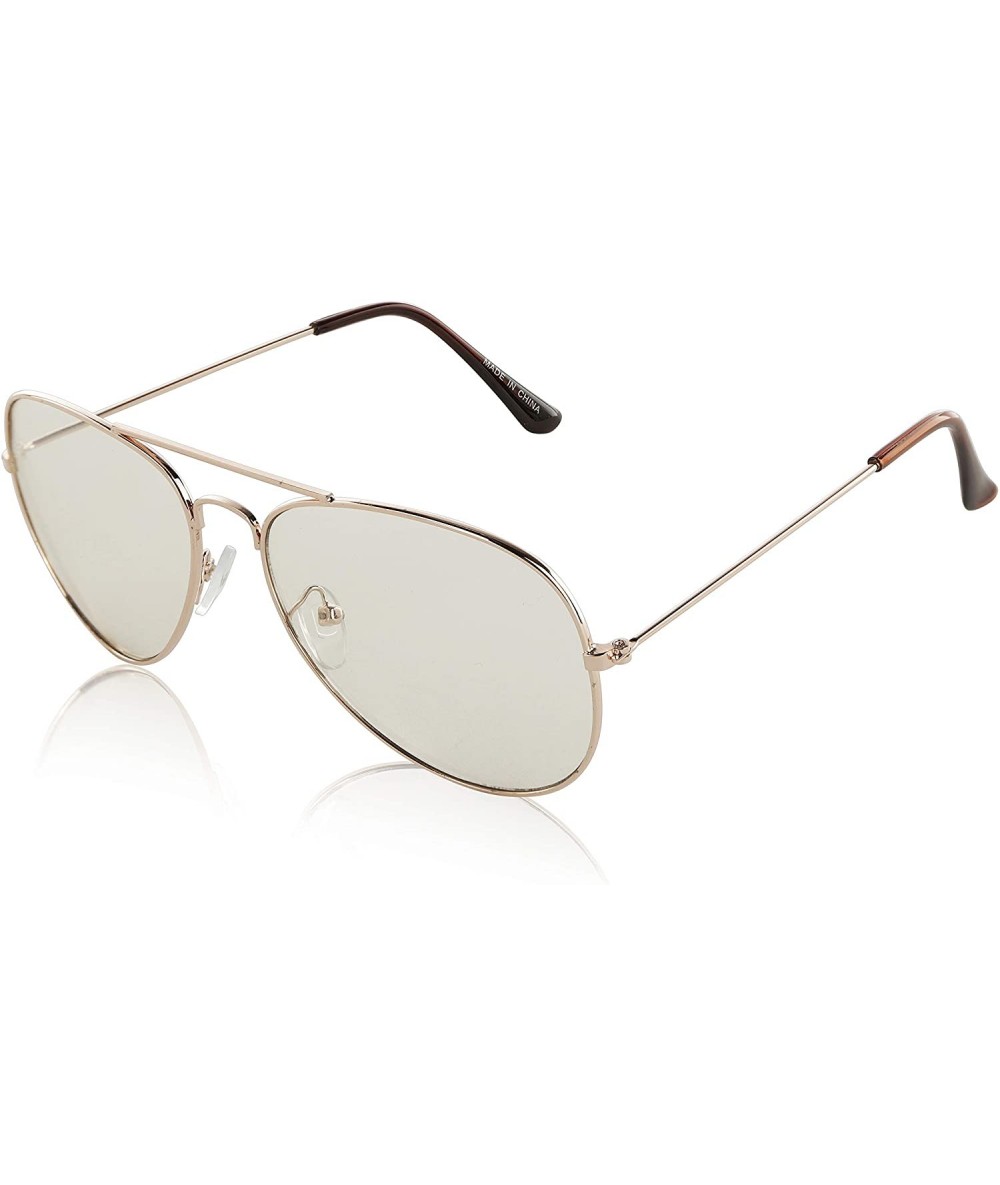 Aviator Mans Womans Aviators Guys Guy Girl 50's Huge Glasses UV400 Love Eyewear Gold esn - C818I4HE5AK $11.79