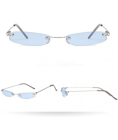 Rectangular Fashion Small Frame Eyewear Squared Rectangular Sunglasses (Style E) - CD196GY6TYU $8.08