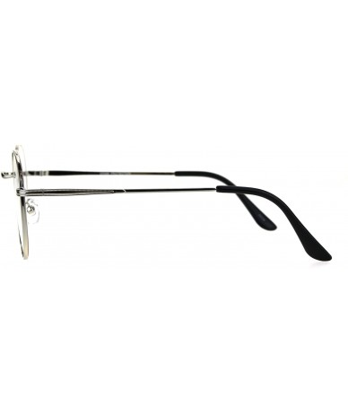 Round 90s Round Retro Metal Rim Classic Clear Lens Eye Glasses - Silver - C4185YMHCOK $10.23