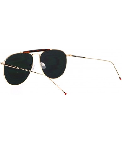 Aviator Retro Hipster Fashion Aviator Sunglasses Unisex Flat Style Metal Frame - Gold (Orange Mirror) - C7187ICWNKK $14.18