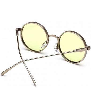 Round polarized sunglasses Vintage round-frame fashion sunglasses glasses - Green Color - C518G60ZSXM $41.50