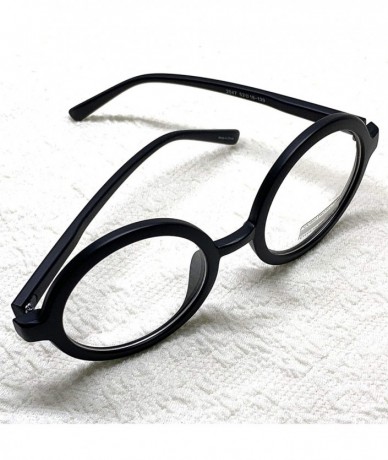 Round Classic Round Horn Rimmed Eye Glasses Clear Lens Oval Non Prescription Frame - Matt Black 20473 - CH18X9AD4KO $13.26