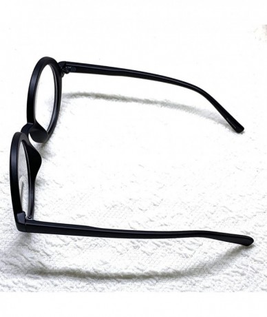 Round Classic Round Horn Rimmed Eye Glasses Clear Lens Oval Non Prescription Frame - Matt Black 20473 - CH18X9AD4KO $13.26