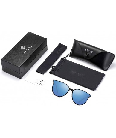 Rectangular Polarized Sunglasses Matte Finish Sun glasses Color Mirror Lens 100% UV Blocking - Blue2 - CD194C9ULQH $13.07