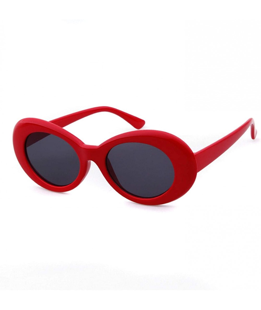 Wayfarer UV400 Clout Goggles Bold Retro Oval Mod Thick Frame Sunglasses - Red Frame&black Lens - CM18D32IA74 $7.67