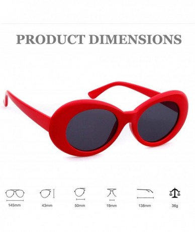 Wayfarer UV400 Clout Goggles Bold Retro Oval Mod Thick Frame Sunglasses - Red Frame&black Lens - CM18D32IA74 $7.67