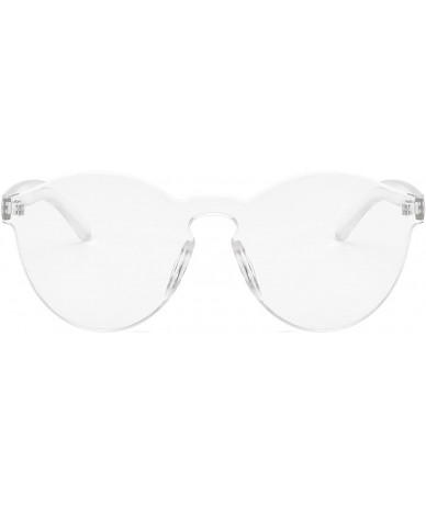 Round Fashion Party Rimless Sunglasses Transparent Candy Color Eyewear LK1737 - Transparent - CS186X75427 $8.47