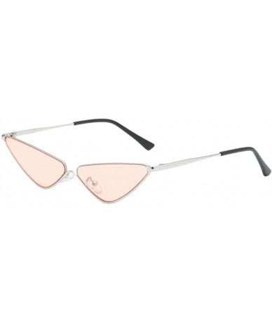 Round Sunglasses Small Round Metal Frame Cat Eye Candy Color Unisex Sun Glasses - Pink - C718Q97S8IQ $12.13