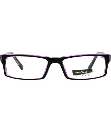 Rectangular Fashion Clear Lens Glasses Small Rectangular Frame Eyeglasses Unisex - Black Purple - CN18RZ9ZCY6 $12.66