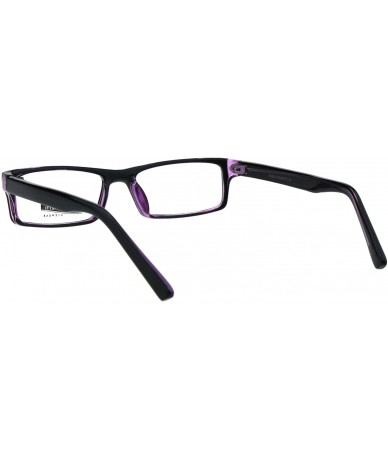 Rectangular Fashion Clear Lens Glasses Small Rectangular Frame Eyeglasses Unisex - Black Purple - CN18RZ9ZCY6 $12.66