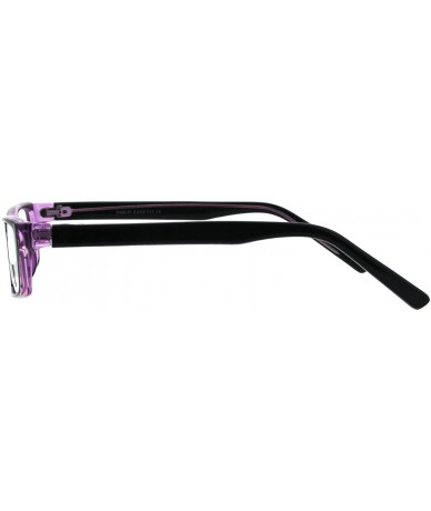 Rectangular Fashion Clear Lens Glasses Small Rectangular Frame Eyeglasses Unisex - Black Purple - CN18RZ9ZCY6 $12.66