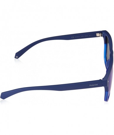 Rectangular Men's Pld6041/S Rectangular Sunglasses - Blue - CT18CK2HZZI $34.75