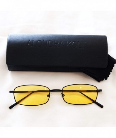 Round The Key 90's rectangle sunglasses - Yellow Bee - C818EGIIL33 $14.20