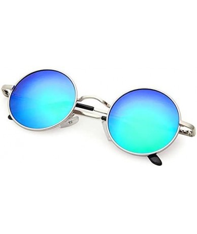 Round Classic Round Driving Polarized Glasses Retro Sunglasses for Men womens - Blue - CI18E39EAE2 $13.71