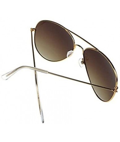 Goggle Men's Driving Polarized Rectangular Square Sunglasses Metal Frame - Gold - CX1947W4Q7D $10.16