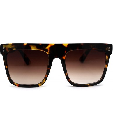 Rectangular Flat Top Mobster Mafia Rectangular Retro Sunglasses - Tortoise Brown - CM197N00TLE $8.17