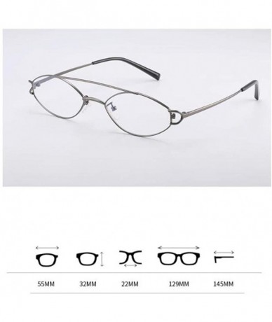 Aviator Oval metal frame - men and women fashion personality frame glasses - A - CE18RW3QE8C $32.60