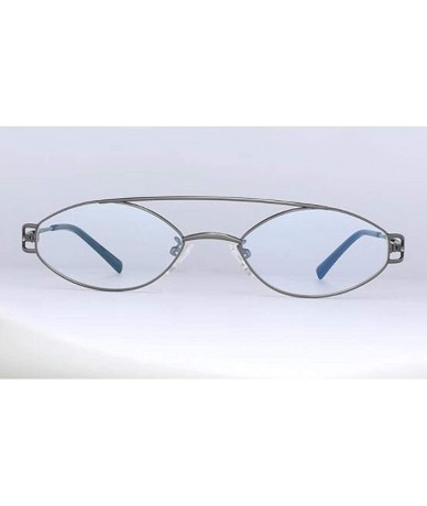 Aviator Oval metal frame - men and women fashion personality frame glasses - A - CE18RW3QE8C $32.60