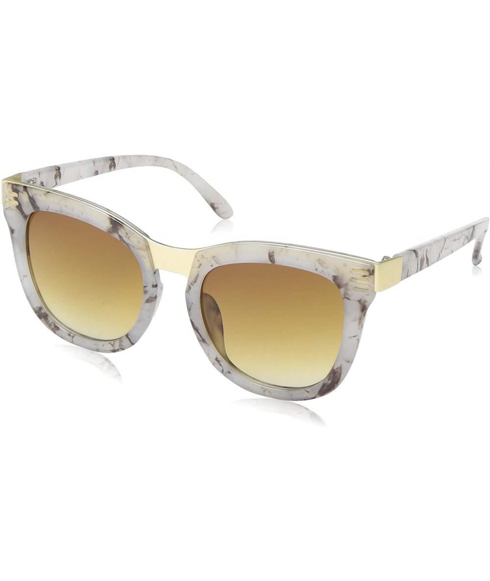 Square BSG1084 Square Tortoise Metal Sunglass 100% UVA/P Protection - Cream - C518U35GNYA $17.66