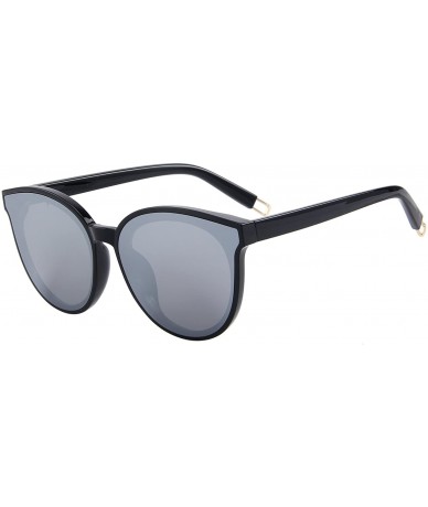 Round Round Sunglasses for Women Vintage Eyewear S8094 - Black&silver - CS17YG03E54 $15.26