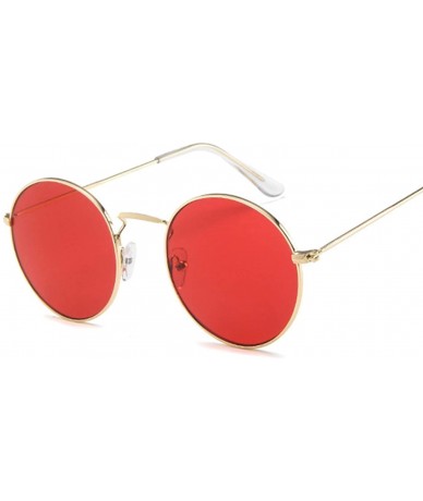 Round Vintage Classic Metal Round Sunglasses Women Small Prince Retro Red Orange Pink Clear Glasses Shades UV400 - C7197A2Z2X...