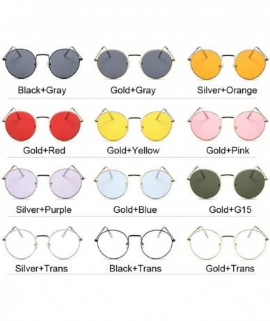 Round Vintage Classic Metal Round Sunglasses Women Small Prince Retro Red Orange Pink Clear Glasses Shades UV400 - C7197A2Z2X...