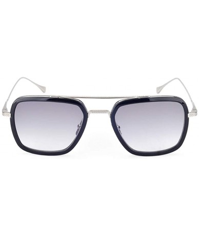 Round Glasses Vintage Aviator Sunglasses Classic - Silver Framed Grey Lenses - C918UY82YYO $12.36