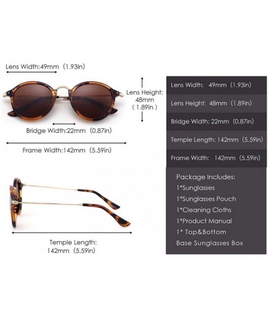 Round Retro Polarized Round Sunglasses for Women Vintage Small Mirror Glasses - Tortoise Frame / Polarized Brown Lens - C8186...