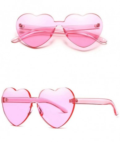 Rimless Heart Shaped Sunglasses Love Rimless Sunglasses Candy Color Eyewear for Women Men-12 Pieces(Random Color) - CI18U0LL0...