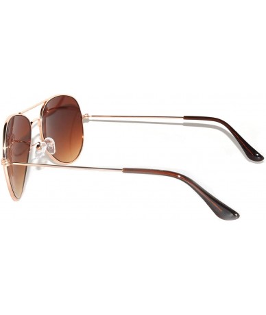 Rectangular Aviator Sunglasses Gold Brown - C911HQ26VKZ $10.47