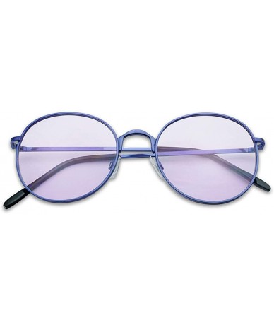 Round Colorful Classic Vintage Round Flat Lens Lennon Style Sunglasses - Purple - C3183OEX4N5 $12.84