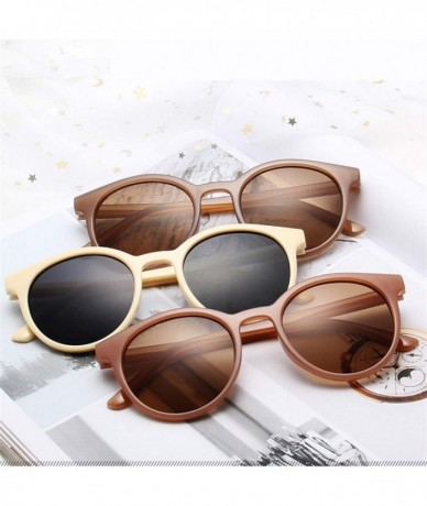 Oval Sunglasses Women Vintage Brand Designer Round Sun Glasses Simple Girls Goggles Ladies Shade Eyewear UV400 - Black - CD19...