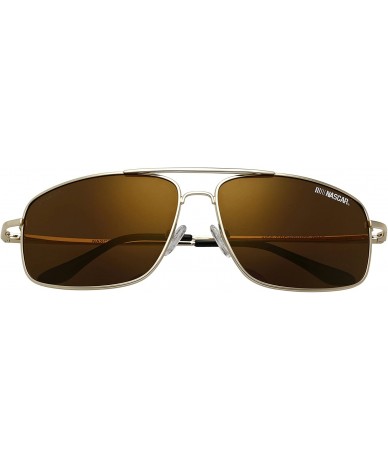 Round Crewchief Polorized Polarized Round Sunglasses - Gold - CW17Z38W46N $15.28