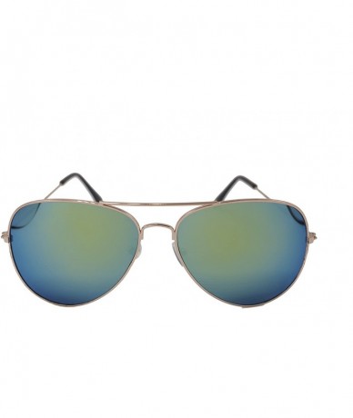 Aviator Premium Fashion Full Mirror lens Aviator Sunglasses JX3025 - Gold - CM11LNJKX0V $18.05