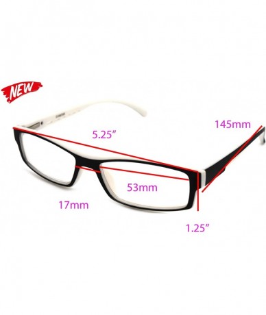 Rectangular Soft Matte Black w/ 2 Tone Reading Glasses Spring Hinge 0.74 Oz - R1 Matte Black Matte White - CJ18WYCQ056 $13.80