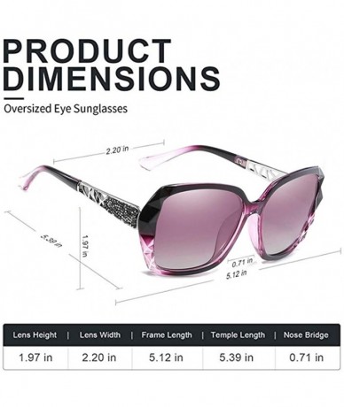 Aviator Women Polarized Sunglasses UV400 protection Shades-Oversize Diamond Cut Frame - Purple - CT18UOIX4UC $16.14