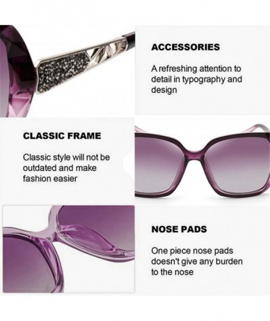 Aviator Women Polarized Sunglasses UV400 protection Shades-Oversize Diamond Cut Frame - Purple - CT18UOIX4UC $16.14