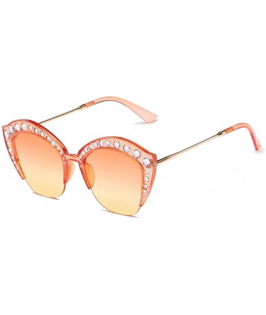 Wrap Retro Fashion Sunglasses Non-Polarized Personality Anti-UV Eyewear Casual Sunglasses - Orange - CM18A7GKLXX $9.87