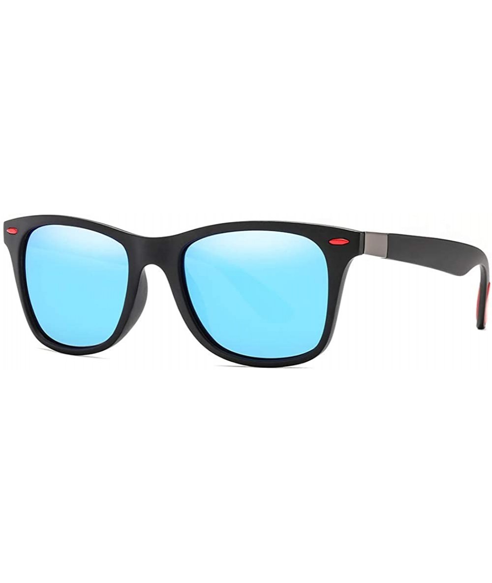 Sport Classic Driving Sunglasses Polarized Anti-UV Resin Lens Glasses for Sports - C4 Black Frame Blue Lens - C918WSCXSKI $9.89