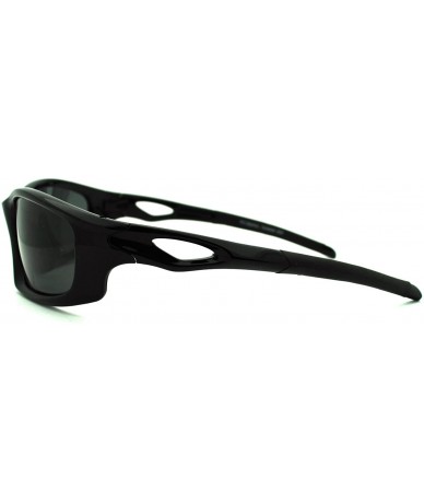 Sport Polarized Mens Futuristic Aerodynamic Warp Sport Light Sunglasses - Black - CI11LIJ4WI5 $12.09