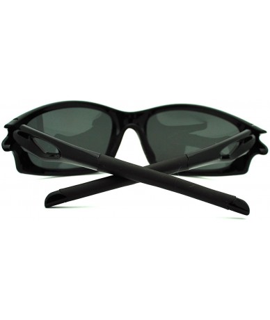 Sport Polarized Mens Futuristic Aerodynamic Warp Sport Light Sunglasses - Black - CI11LIJ4WI5 $12.09