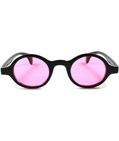 Round Lens Indie Vintage Retro Fashion Old School Hippie Small Round Sun Glasses - Black / Pink - CH189ARZICZ $13.88