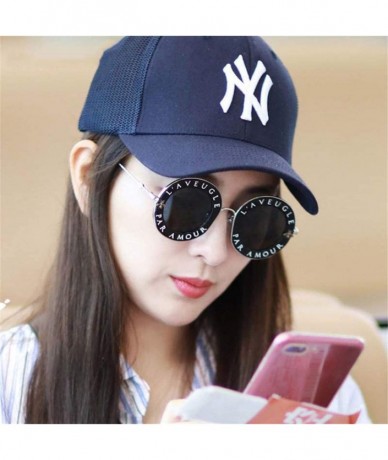 Round Retro Round Sunglasses Fashion Designer English Letters Little Bee Decoration Sun Glasses for Women Shades Oculos - CZ1...