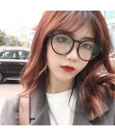 Round Women Round Plain Blue Light Blocking Glasses Clear Lens Eyeglasses Frame Clear Lens Sun Glasses-H - H - CE1904S97KS $2...